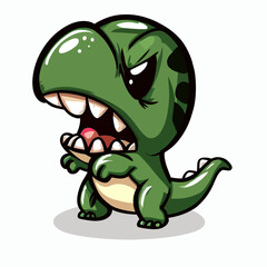 Angry little cute t-rex vector