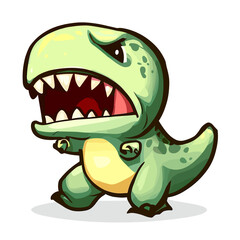 Angry little cute t-rex vector