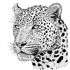 leopard on white coloring 