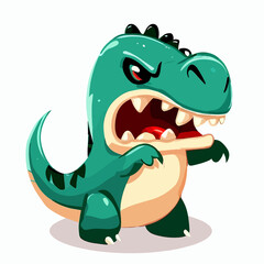 Angry little cute t-rex vector