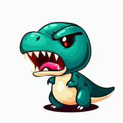 Angry little cute t-rex vector