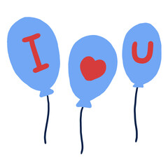 I love you blue balloons