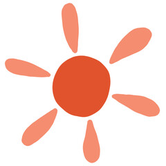 illustration of red cute sunny