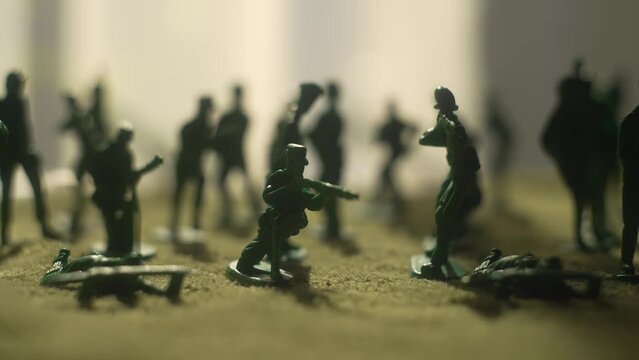 War soldier toy. Detailed battle strategy for group leadership and peaceful union amidst crowded silhouettes and veteran remembrance. Violence war resistance and peace without armored invasion