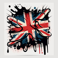 graffiti on a wall Union jack