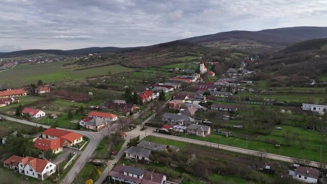 Aerial view of the village Mala Trna in Slovakia