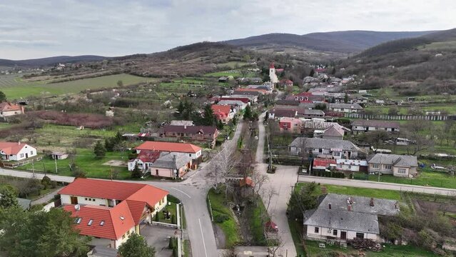 Aerial view of the village Mala Trna in Slovakia