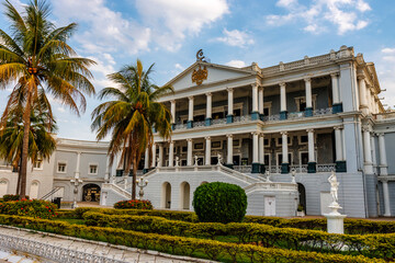 Fototapeta na wymiar Exterior of the Falaknuma palace in Hyderabad, Telangana, India, Asia