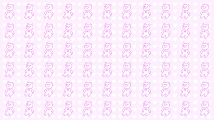ピクセルアートなくまちゃんぬいぐるみパターン♪