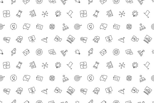 Vector creative business solution pattern. Creative business solution seamless background	
