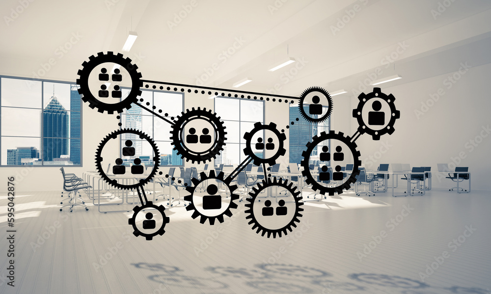 Poster networking and wireless connection as concept for effective modern business