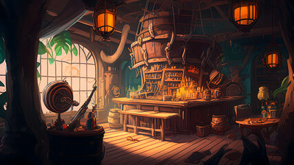 Pirate hideout, Illustration