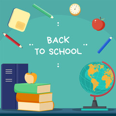 Postcard back to school (school admission). Can be used for flyers, banners