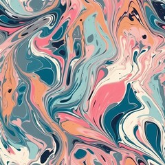 Fluid hypothetical marble depict organize. Seamless pattern, AI Generated