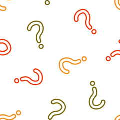 Seamless pattern with colorful question mark symbols