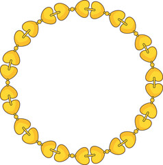 Round Chain frame. Circle chains border. Boho bracelet