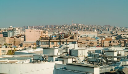 Landscape of the building roofs in Gaziantep, Turkey