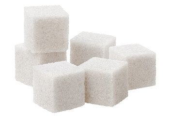 White sugar cubes cut out