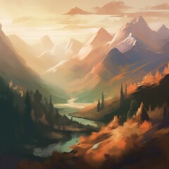 Landscape Drawing Mountains