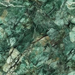 Green marble surface establishment, characteristic breccia marble tile for ceramic dividers and floor. Seamless pattern, AI Generated