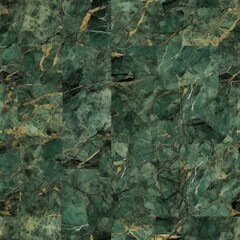 Green marble surface foundation, characteristic breccia marble tile for ceramic dividers and floor. Seamless pattern, AI Generated