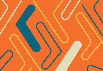 Obraz premium Colorful lines geometric pattern on orange background