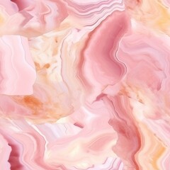 Pink onyx central stone marble surface with ice colors, cleaned quartz stone foundation. Seamless pattern, AI Generated