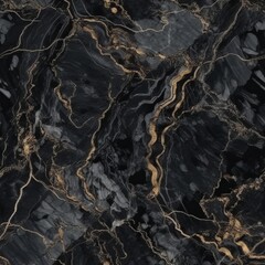 Obraz na płótnie Canvas Gloomy marble surface foundation, common marble with brown wavy veins. Seamless pattern, AI Generated