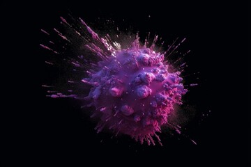 Purple meteor falling - Generative AI