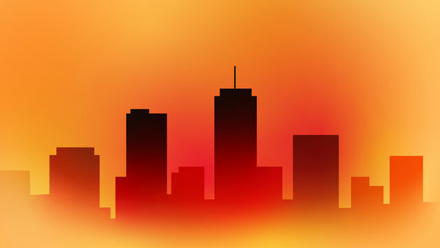 Red city skyline