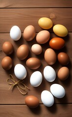 eggs on a wooden background