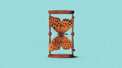 Butterfly forming hourglass