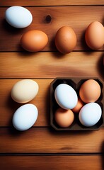 eggs on wooden table