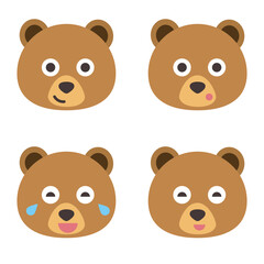 set of bear. vector icon.