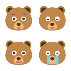 set of bear. vector icon.