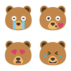 set of bear. vector icon.