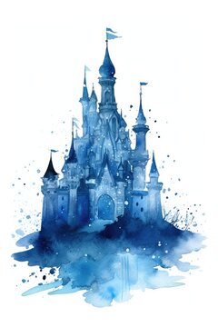 Frozen ice castle illustration.