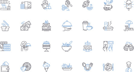 Nightlife scene line icons collection. Party, Clubbing, Dancing, DJs, Cocktails, Bars, Nightclubs vector and linear illustration. Music,Nightlife,Fun outline signs set