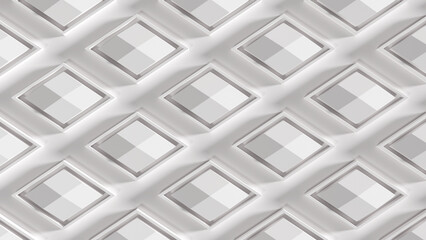 Abstract 3D geometric background.Pattern with white rhombs.