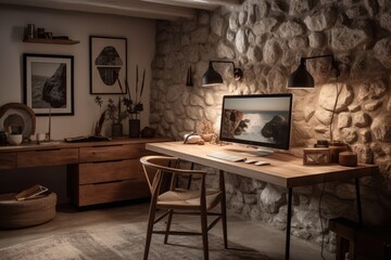 working room for home interior architecture with a minimalist style