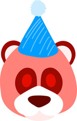 Red birthday panda with party hat