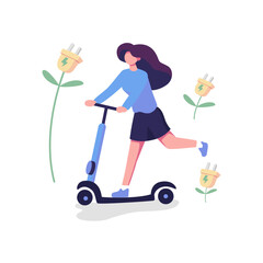 environmentally friendly energy transportation flat illustration