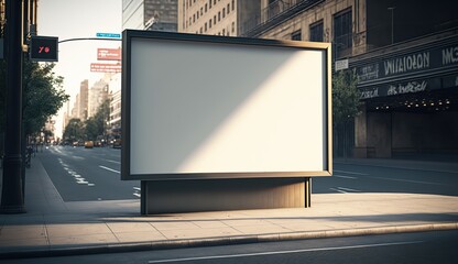 AI Generated. AI Generative. City urban big billboard mock up canvas. Can be used for graphic design or marketing. Photo realistic Graphic Art Illustration.