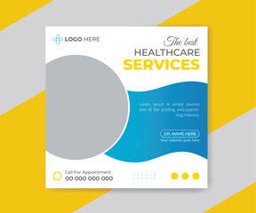 Fototapeta premium Medical healthcare doctor social media post or flyer design template 