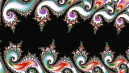 Fractal artwork, unique abstract design with colorful spirals. customized and special fractals. 
