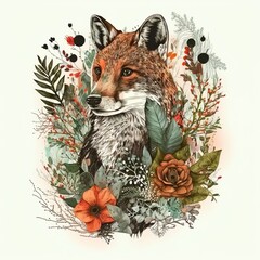 fox and flower