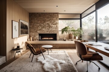 Fototapeta premium working room for home interior architecture with a minimalist style
