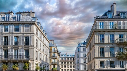 Paris, beautiful buildings - obrazy, fototapety, plakaty
