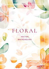 Watercolor floral banner, vector background. AI generated