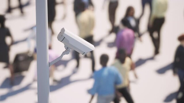 Surveillance Camera Watching people - 4K Animation